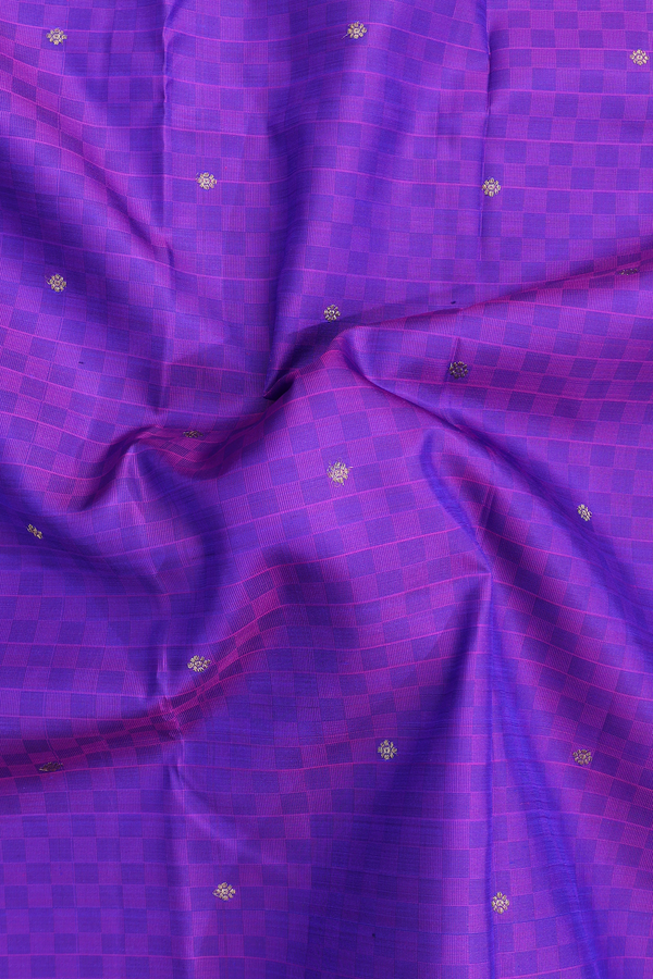 Kanchipuram Silk Saree In Purple With Paai Madippu Kattai