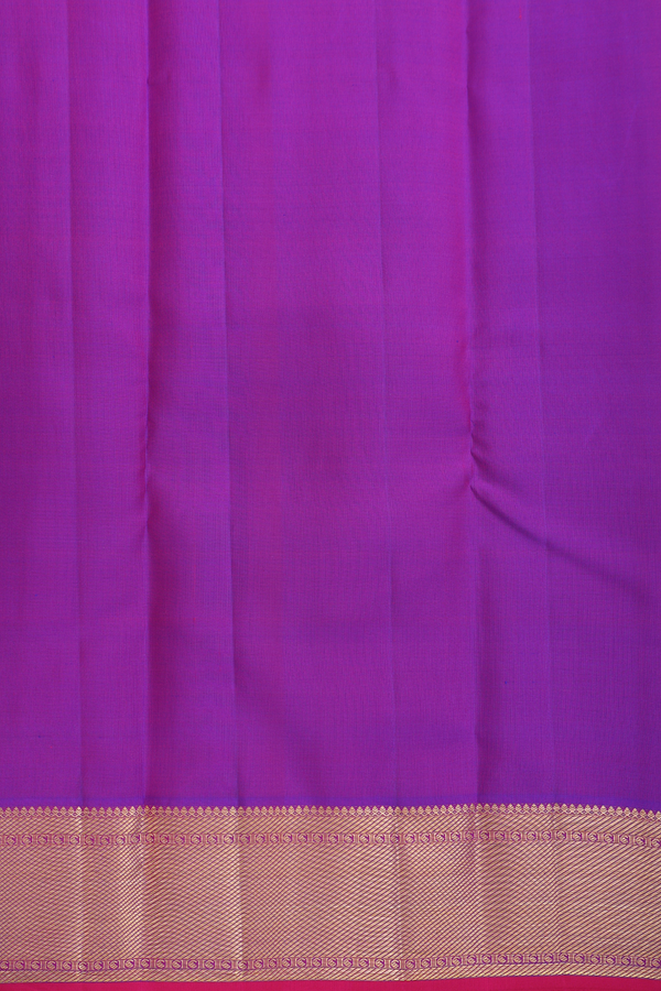 Kanchipuram Silk Saree In Purple With Paisley Buttis