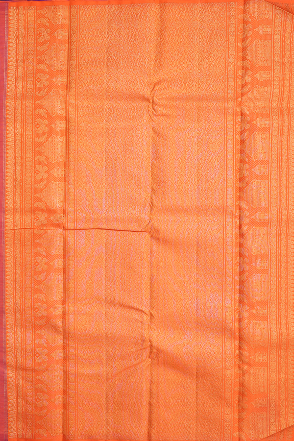 Kanchipuram Silk Saree In Purple With Paisley Motifs