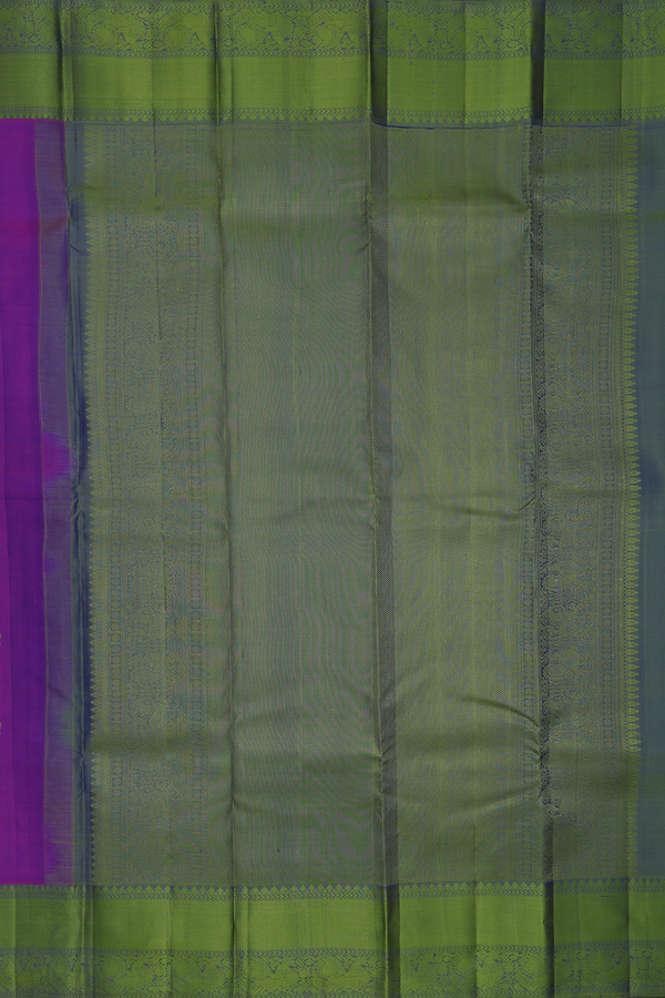 Kanchipuram Silk Saree In Purple With Peacock Buttas