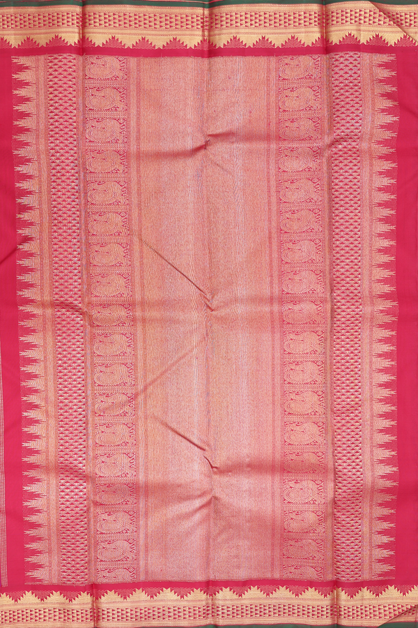 Kanchipuram Silk Saree In Purple With Peacock Buttas