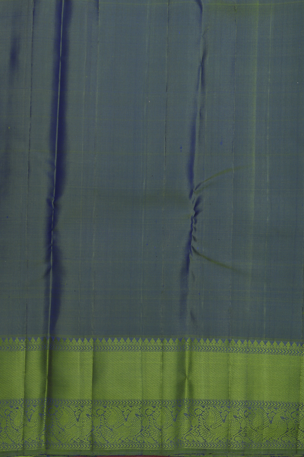 Kanchipuram Silk Saree In Purple With Peacock Buttas