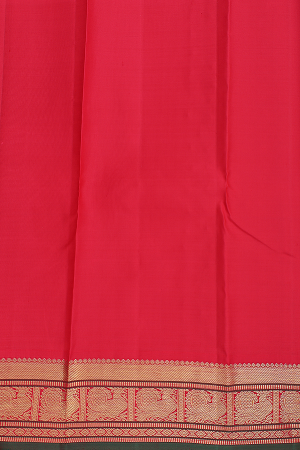 Kanchipuram Silk Saree In Purple With Peacock Buttas