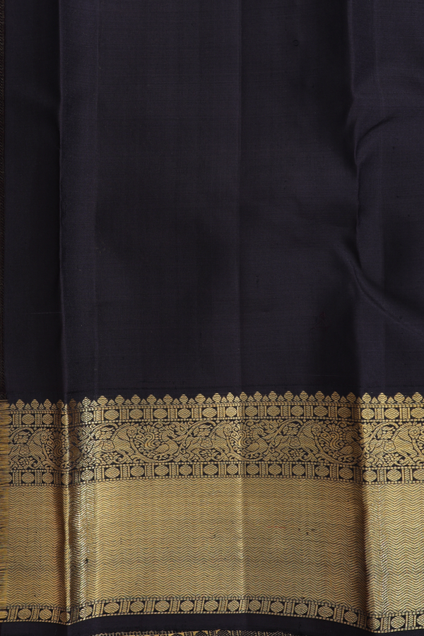Kanchipuram Silk Saree In Purple With Peacock Buttas
