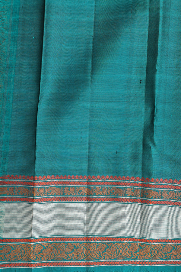 Kanchipuram Silk Saree In Purple With Peacock Buttas
