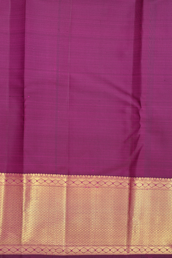 Kanchipuram Silk Saree In Plum Purple With Peacock Design