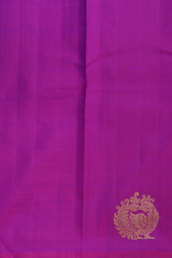 Kanchipuram Silk Saree In Purple With Peacock Motifs