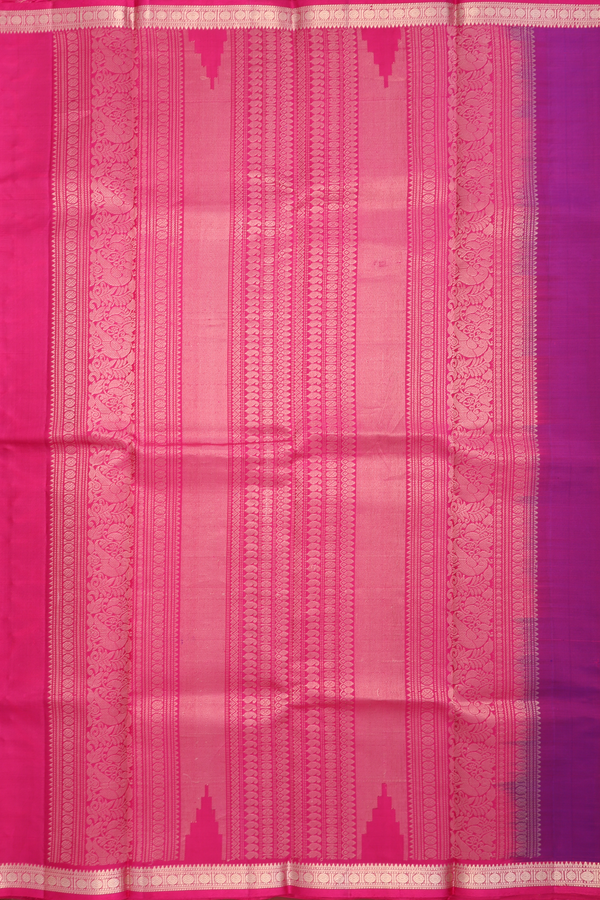 Kanchipuram Silk Saree In Purple With Rudraksh Buttas