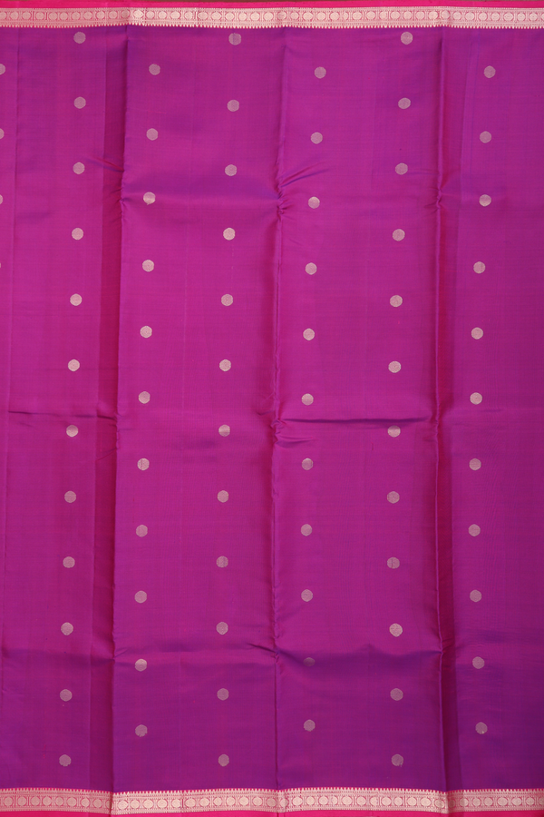 Kanchipuram Silk Saree In Purple With Rudraksh Buttas