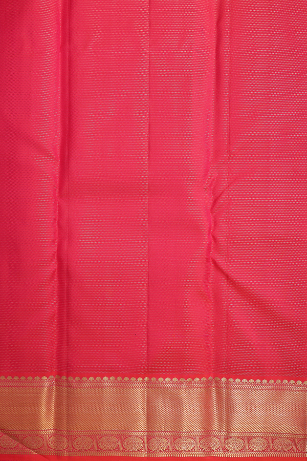 Kanchipuram Silk Saree In Purple With Stripes Along Buttas