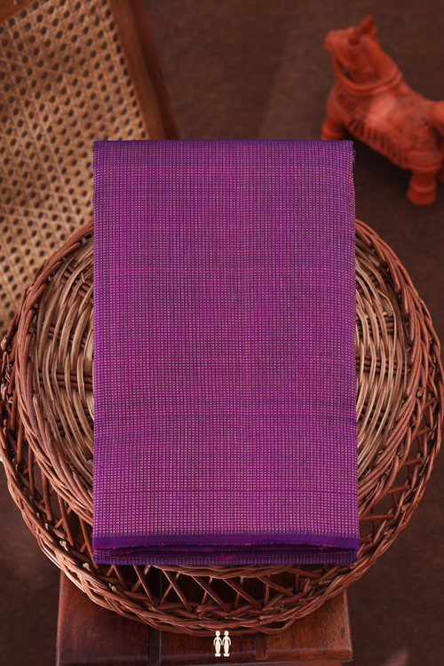 Kanchipuram Silk Saree In Purple With Stripes Design