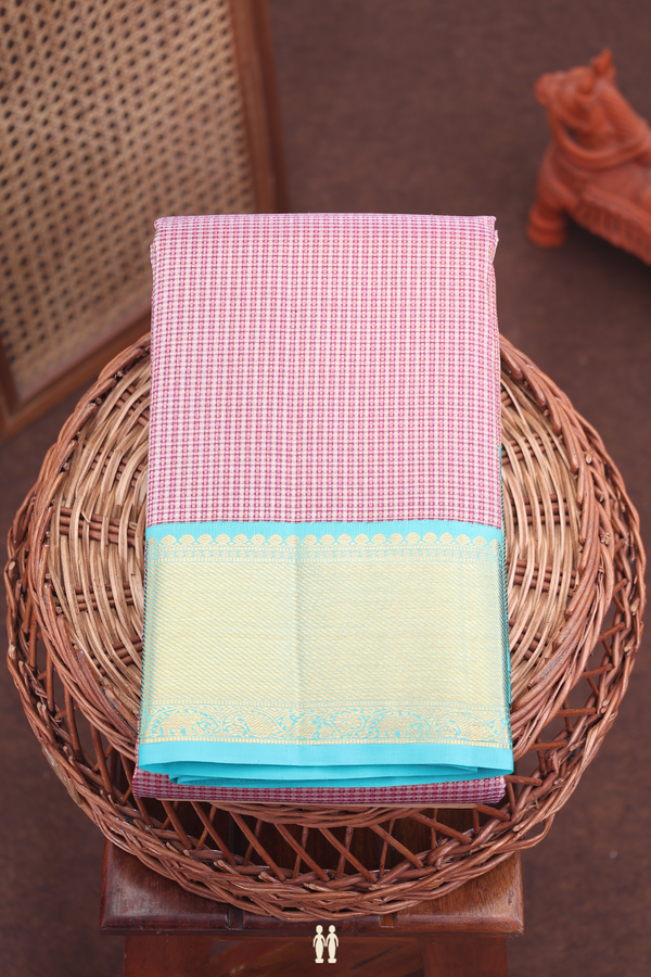 Kanchipuram Silk Saree In Purple With Stripes Design