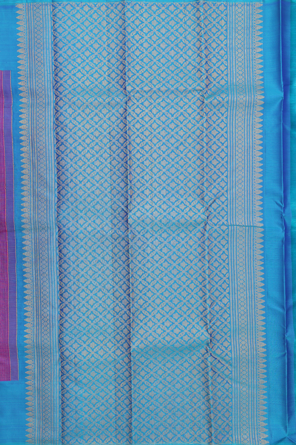 Kanchipuram Silk Saree In Purple With Stripes Design