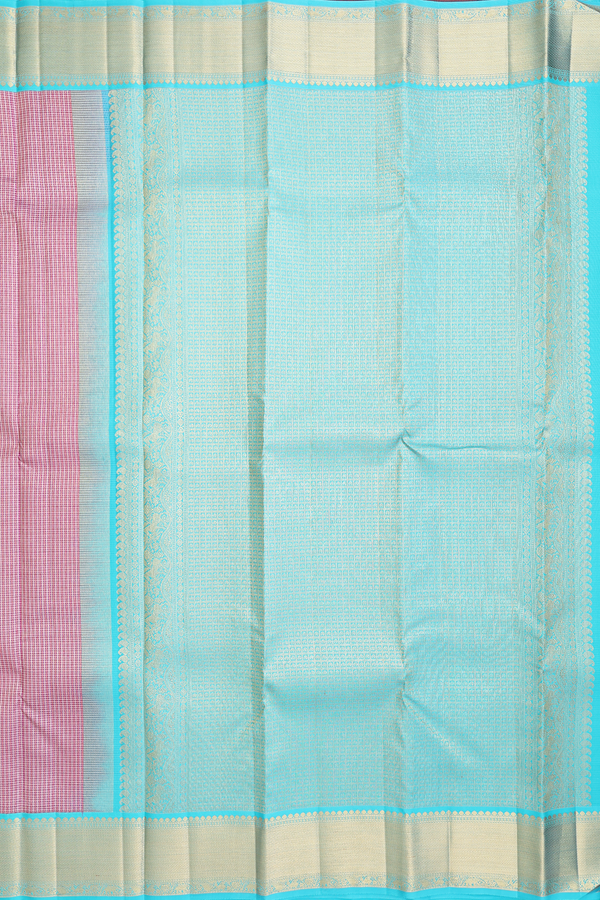 Kanchipuram Silk Saree In Purple With Stripes Design