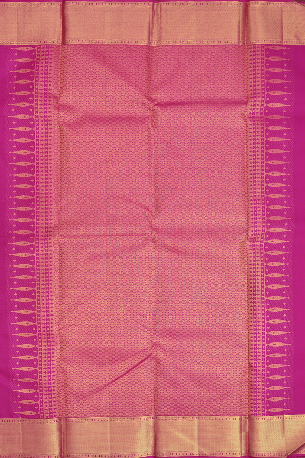 Kanchipuram Silk Saree In Purple With Stripes Design