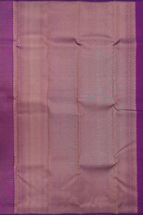 Kanchipuram Silk Saree In Purple With Stripes Design