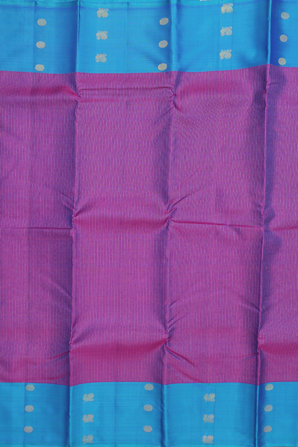 Kanchipuram Silk Saree In Purple With Stripes Design