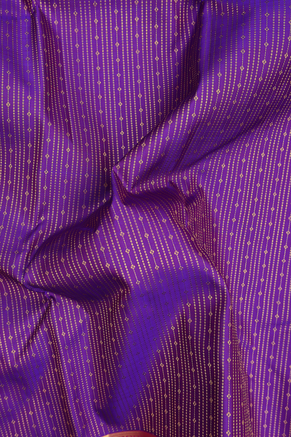 Kanchipuram Silk Saree In Purple With Stripes Design