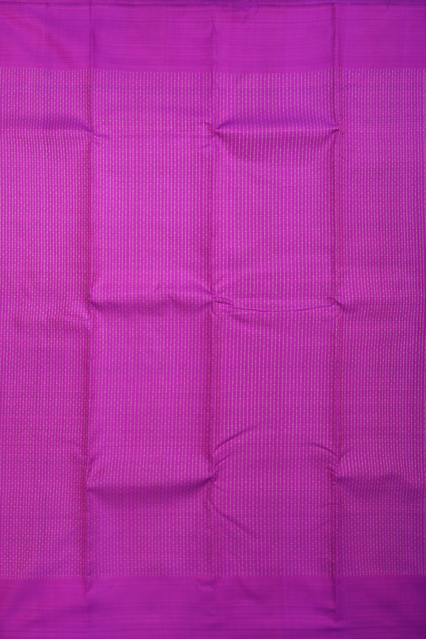 Kanchipuram Silk Saree In Purple With Stripes Design