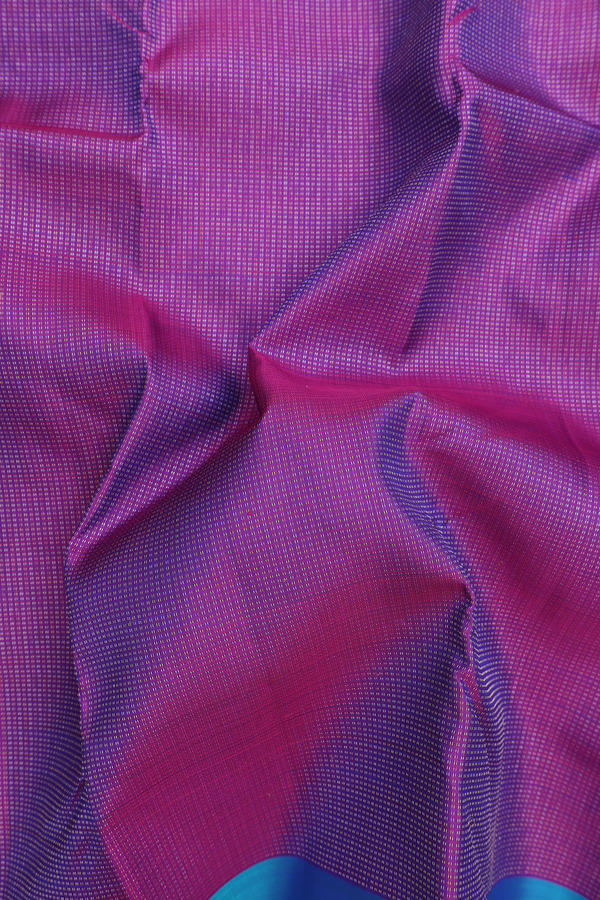 Kanchipuram Silk Saree In Purple With Stripes Design