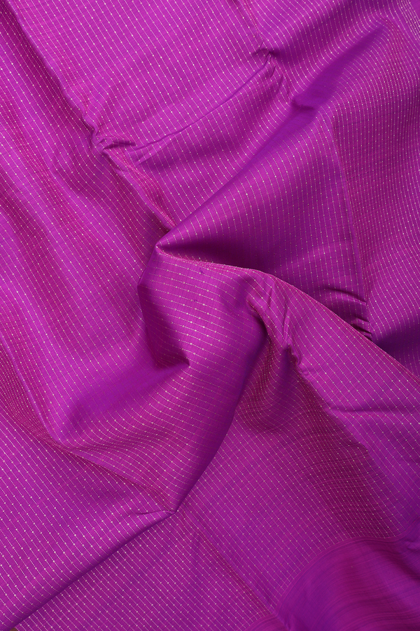 Kanchipuram Silk Saree In Purple With Stripes Design