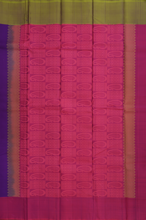 Kanchipuram Silk Saree In Purple With Threadwork Buttas