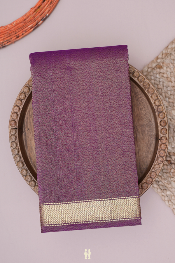 Kanchipuram Silk Saree In Purple With Tissue