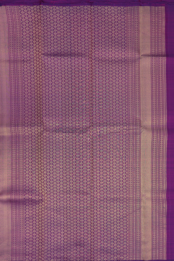 Kanchipuram Silk Saree In Purple With Tree Buttas