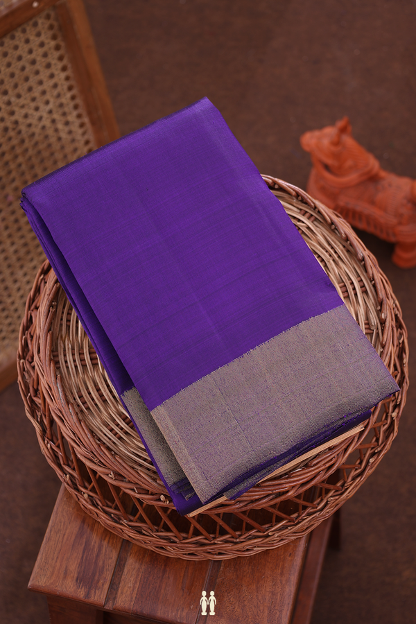 Kanchipuram Silk Saree In Purple With Zari Border