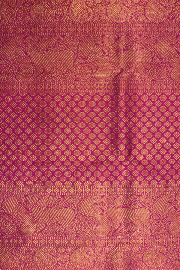Kanchipuram Silk Saree In Purple With Zari Buttas