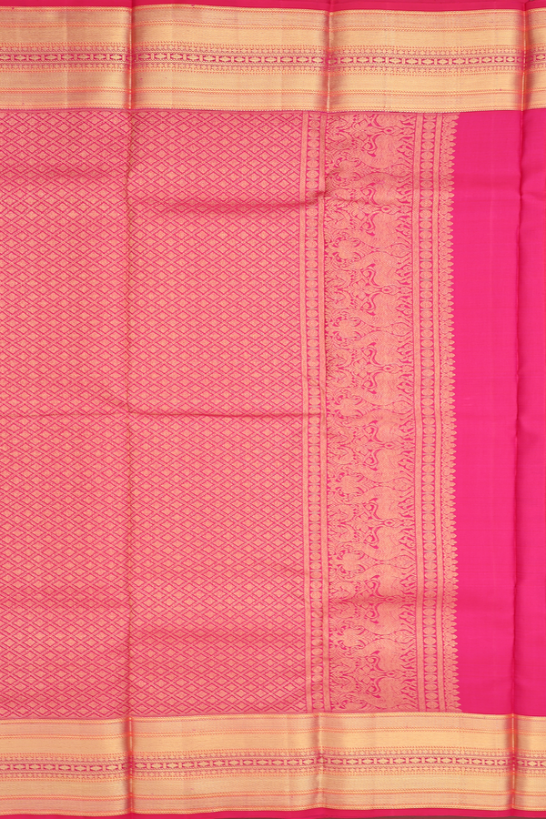 Kanchipuram Silk Saree In Purple With Zari Buttas