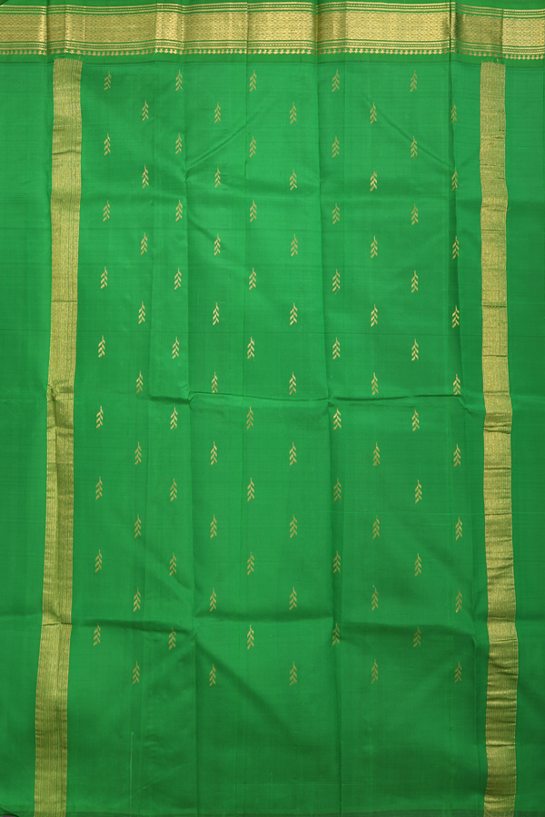 Kanchipuram Silk Saree In Purple With Zari Buttas