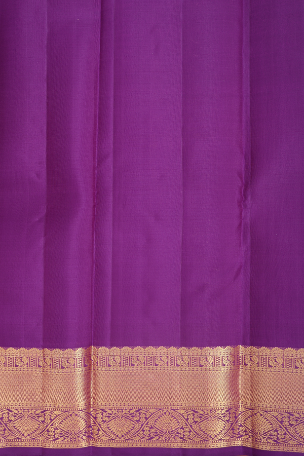 Kanchipuram Silk Saree In Purple With Zari Buttas