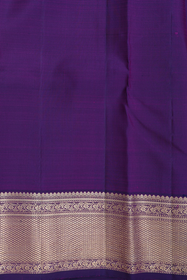 Kanchipuram Silk Saree In Purple With Zari Buttas