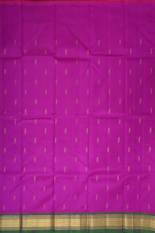 Kanchipuram Silk Saree In Purple With Zari Buttas