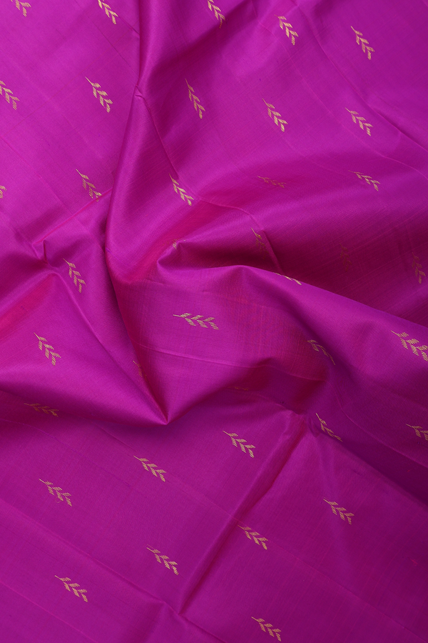 Kanchipuram Silk Saree In Purple With Zari Buttas