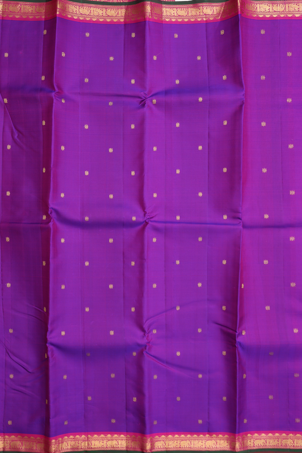 Kanchipuram Silk Saree In Purple With Zari Buttis