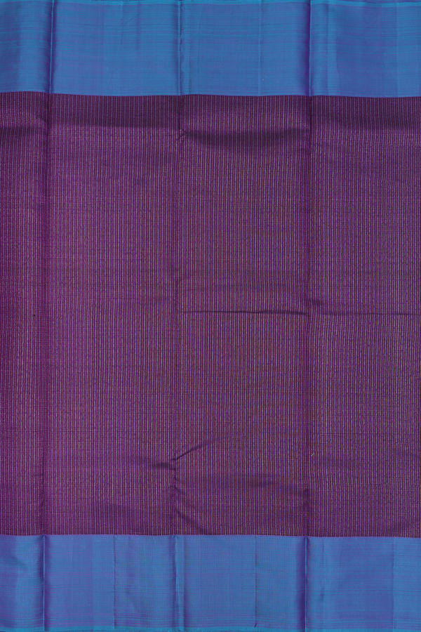 Kanchipuram Silk Saree In Purple With Zari Stripes