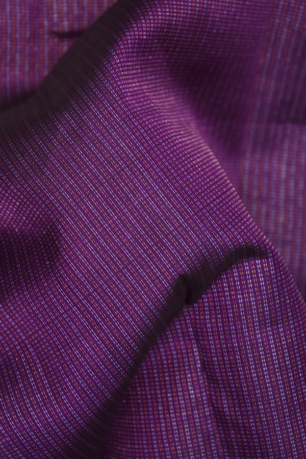 Kanchipuram Silk Saree In Purple With Zari Stripes