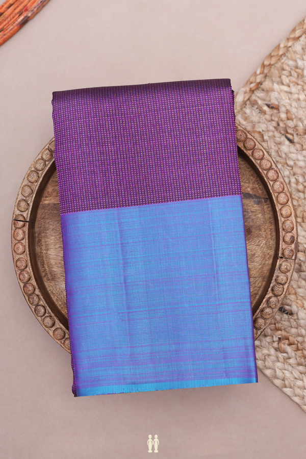 Kanchipuram Silk Saree In Purple With Zari Stripes