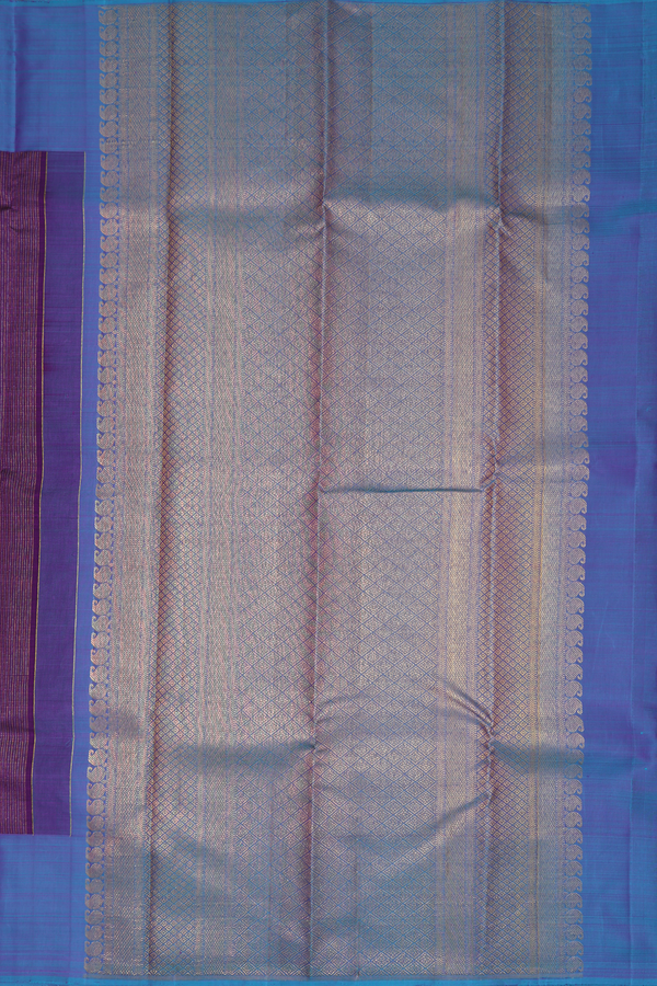 Kanchipuram Silk Saree In Purple With Zari Stripes