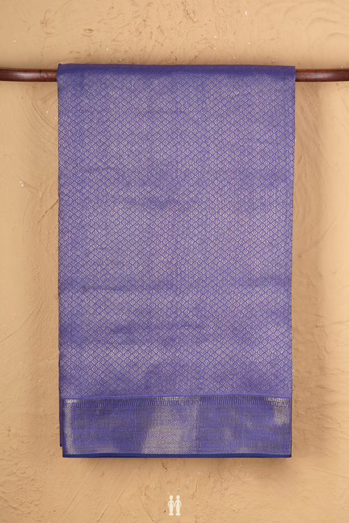 Kanchipuram Silk Saree In Purplish Blue With Brocade Design