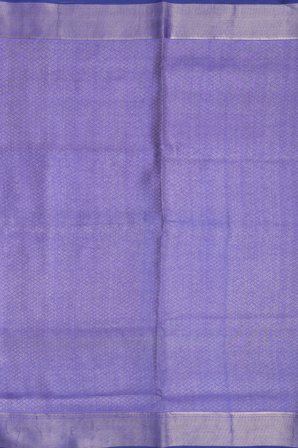 Kanchipuram Silk Saree In Purplish Blue With Brocade Design