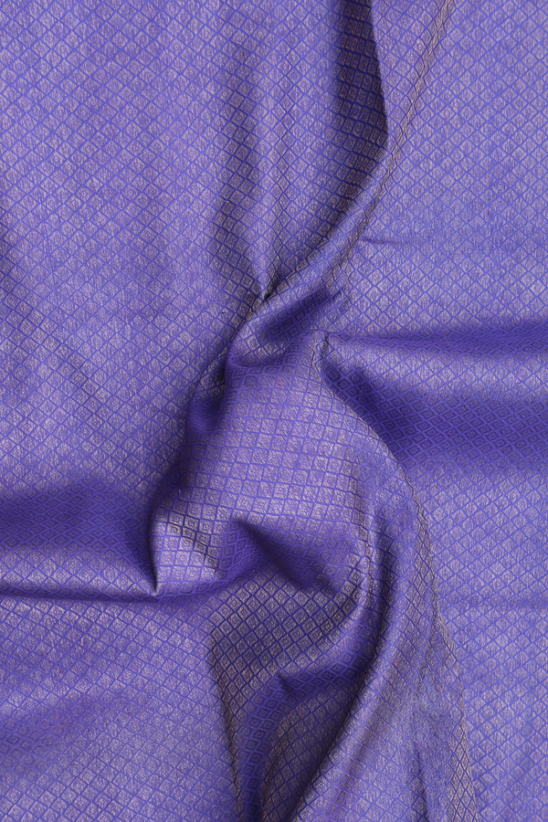 Kanchipuram Silk Saree In Purplish Blue With Brocade Design