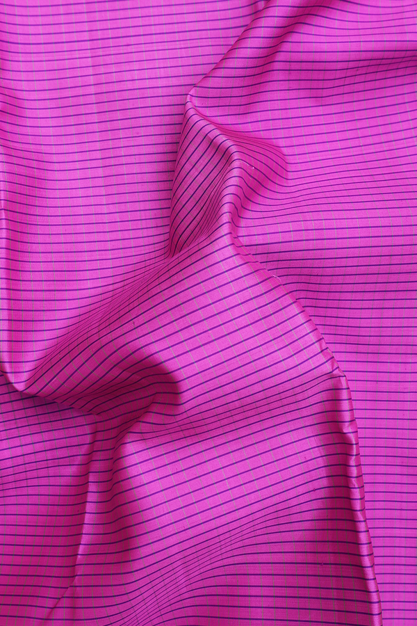 Kanchipuram Silk Saree In Purplish Pink With Stripes Design