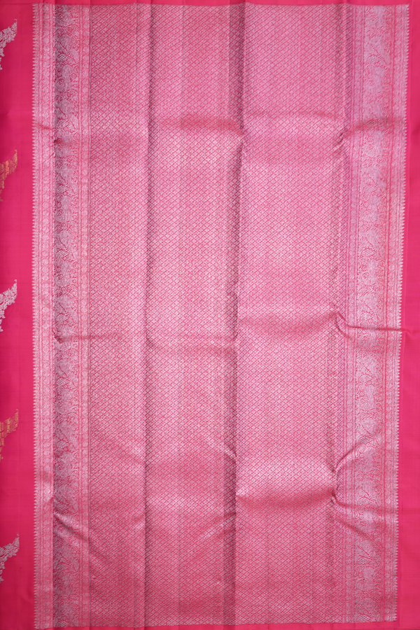 Kanchipuram Silk Saree In Rani Pink With Allover Design