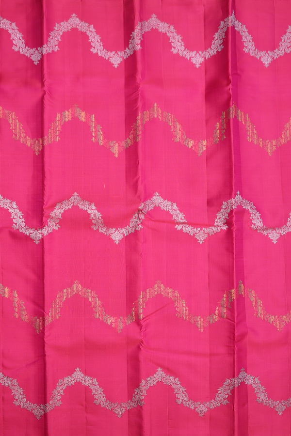 Kanchipuram Silk Saree In Rani Pink With Allover Design