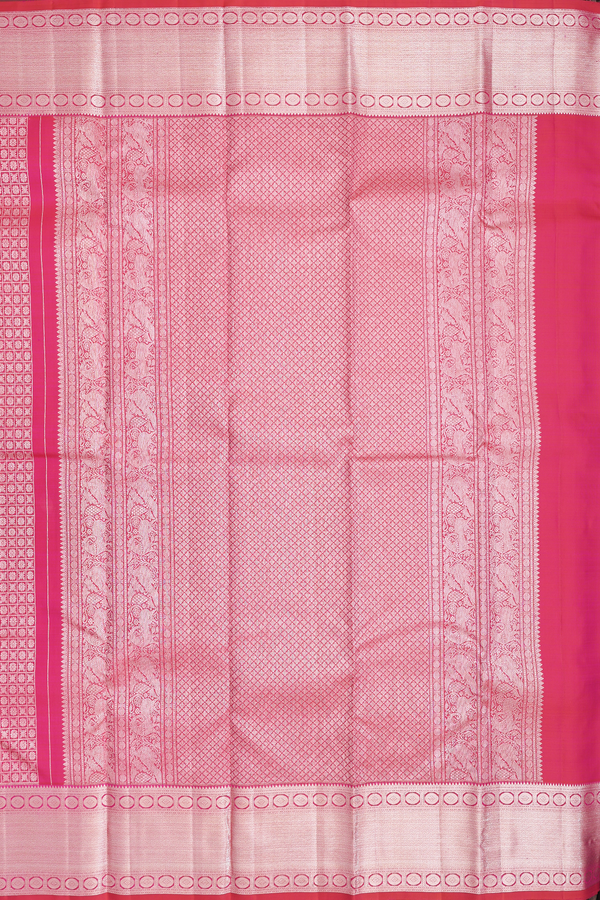 Kanchipuram Silk Saree In Rani Pink With Brocade Design