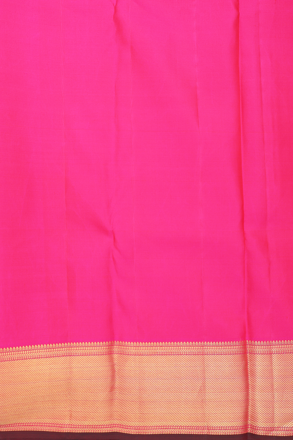 Kanchipuram Silk Saree In Rani Pink With Brocade Design