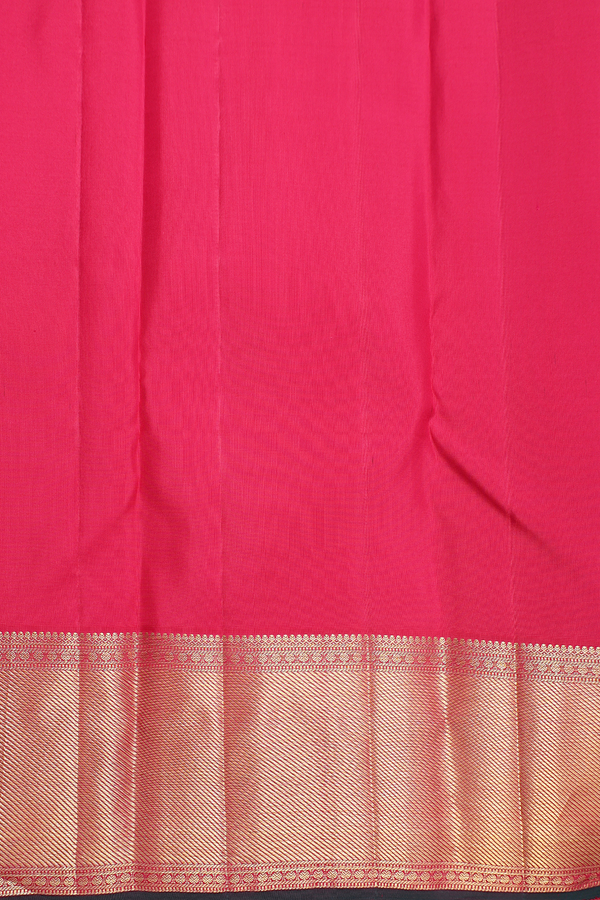 Kanchipuram Silk Saree In Rani Pink With Brocade Design